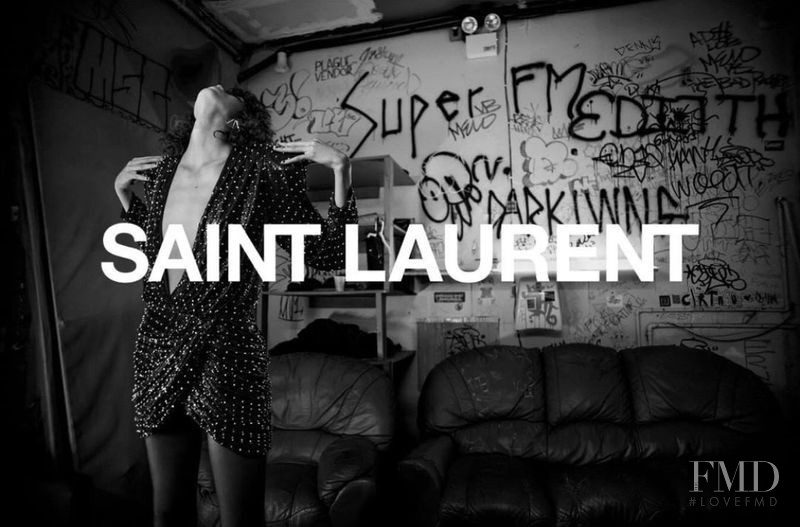 Mica Arganaraz featured in  the Saint Laurent advertisement for Winter 2018