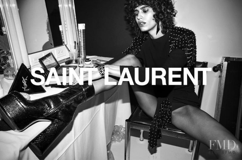 Mica Arganaraz featured in  the Saint Laurent advertisement for Winter 2018