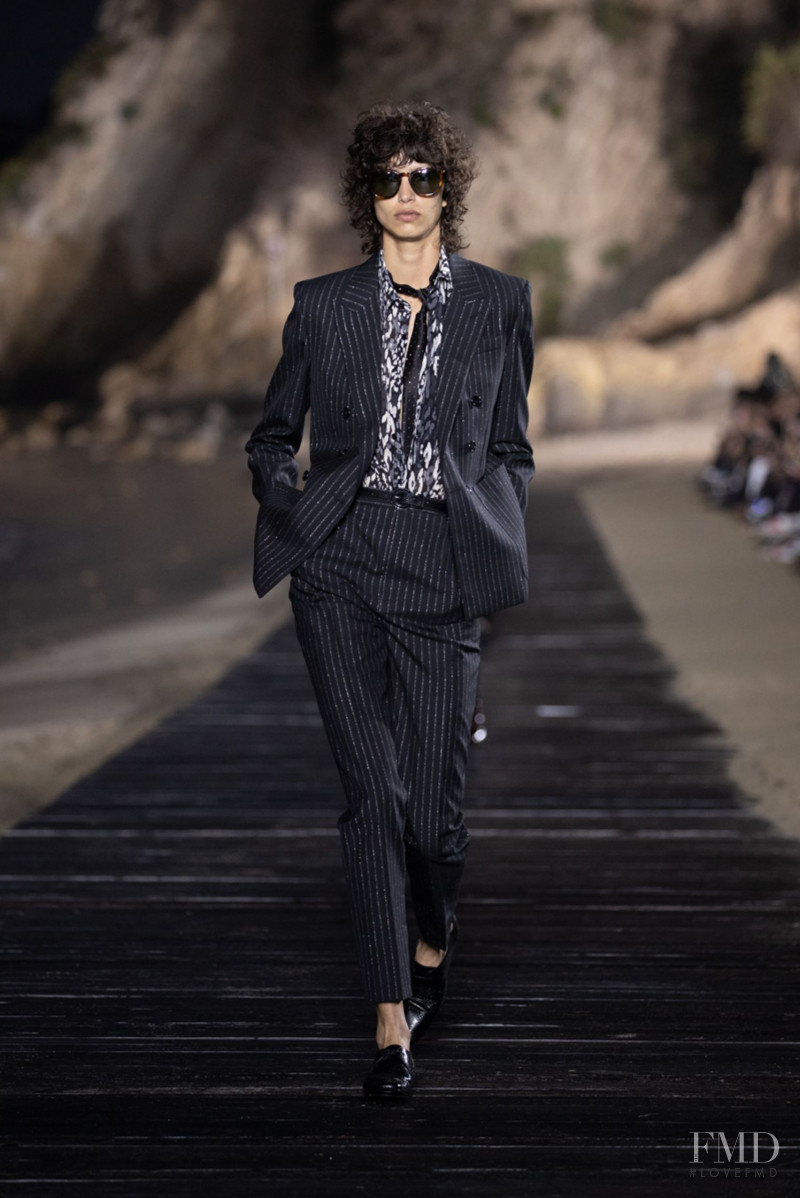 Mica Arganaraz featured in  the Saint Laurent fashion show for Spring/Summer 2020