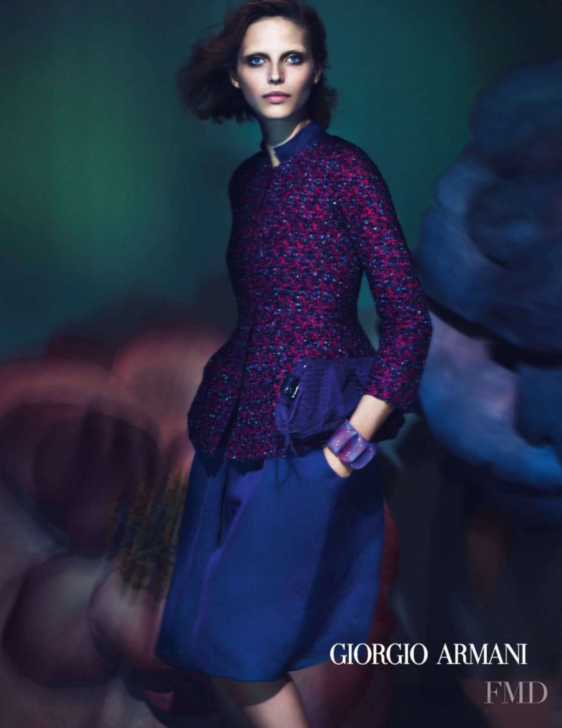 Karlina Caune featured in  the Giorgio Armani advertisement for Spring/Summer 2014
