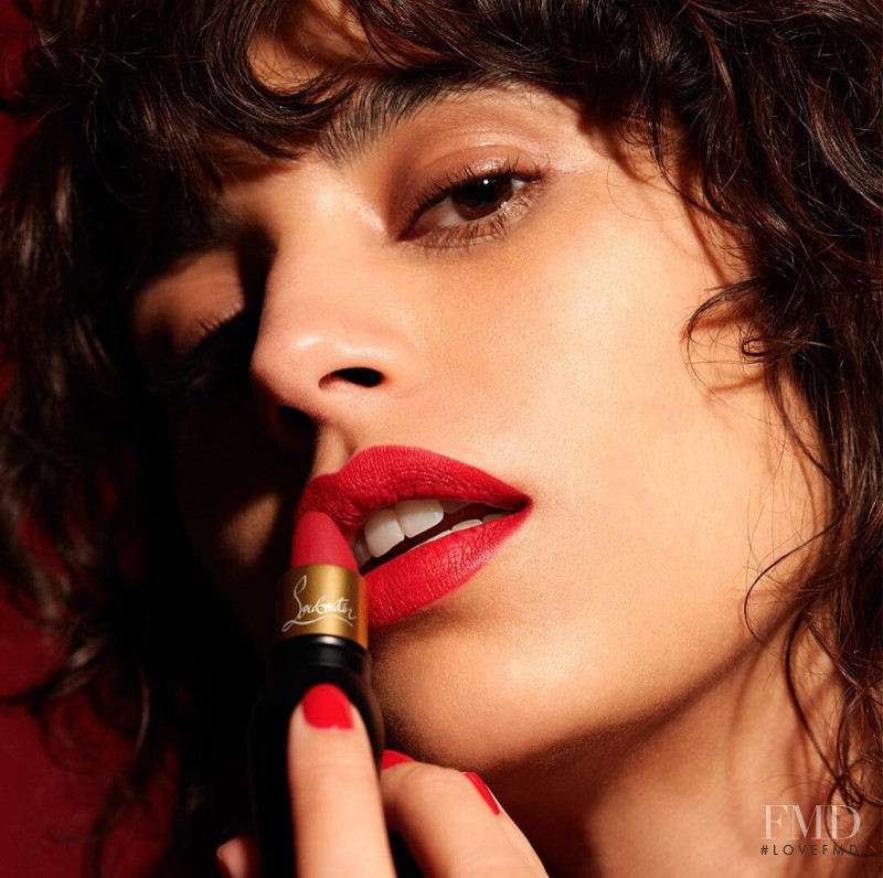 Mica Arganaraz featured in  the Christian Louboutin Beauty advertisement for Spring/Summer 2019