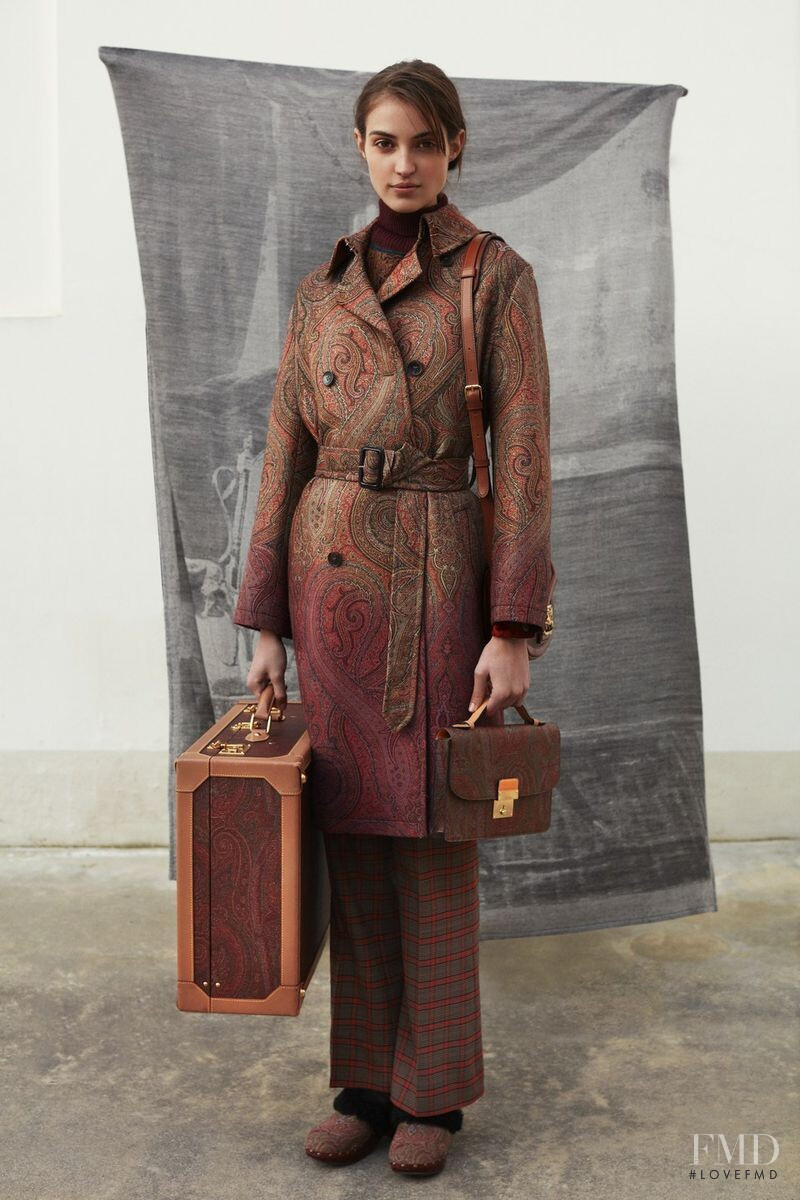 Camille Hurel featured in  the Etro lookbook for Autumn/Winter 2019