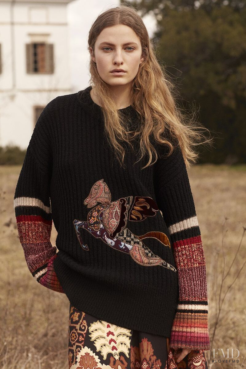 Felice Noordhoff featured in  the Etro lookbook for Autumn/Winter 2019