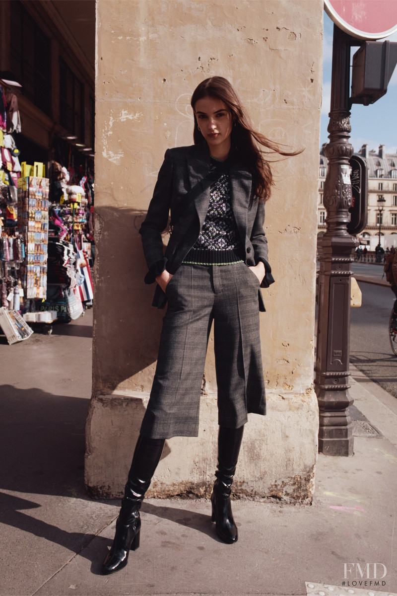 Camille Hurel featured in  the Maje lookbook for Fall 2019