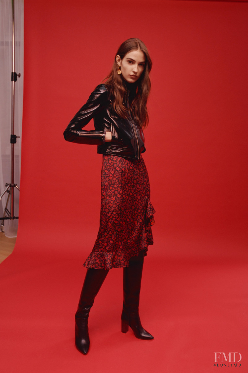 Camille Hurel featured in  the Maje lookbook for Fall 2019