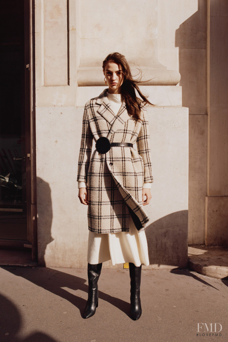 Camille Hurel featured in  the Maje lookbook for Fall 2019