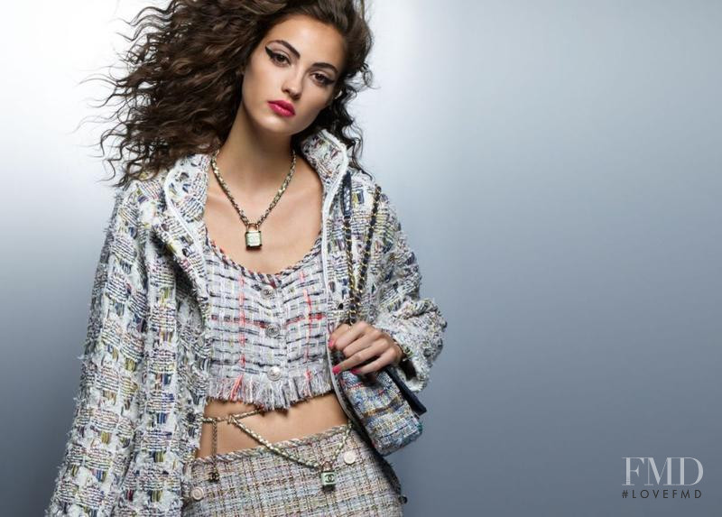 Camille Hurel featured in  the Chanel lookbook for Pre-Fall 2018