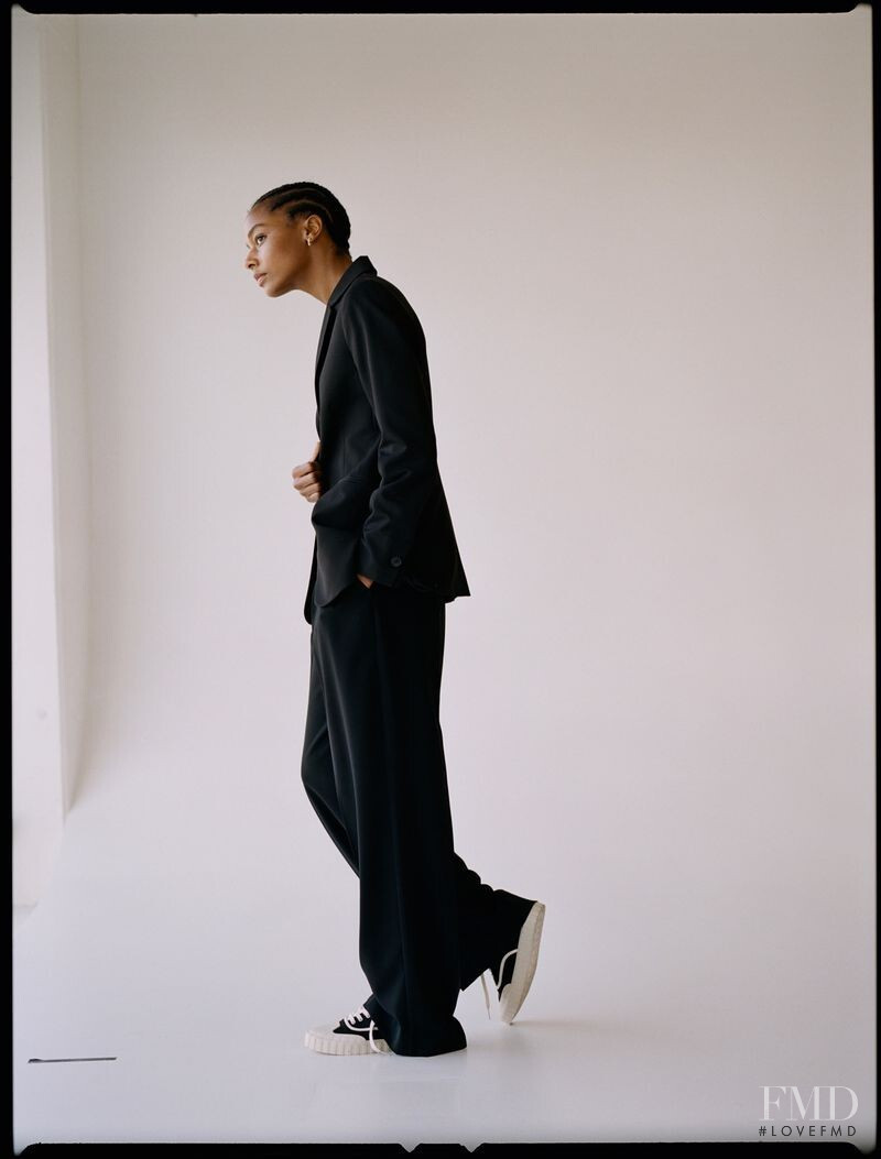 Karly Loyce featured in  the Mango Best Basics lookbook for Spring 2020