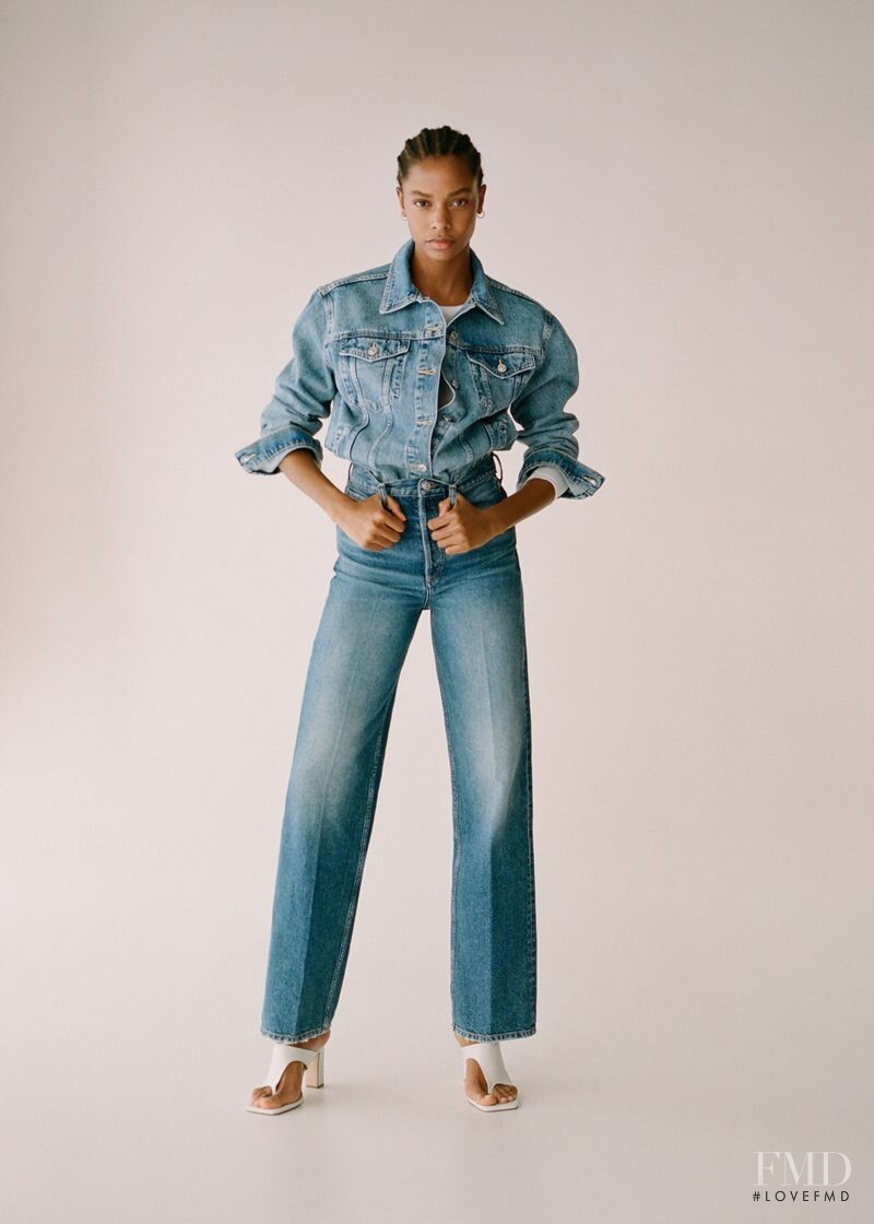 Karly Loyce featured in  the Mango Best Basics lookbook for Spring 2020