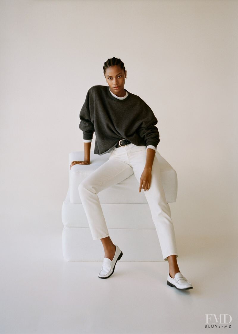 Karly Loyce featured in  the Mango Best Basics lookbook for Spring 2020