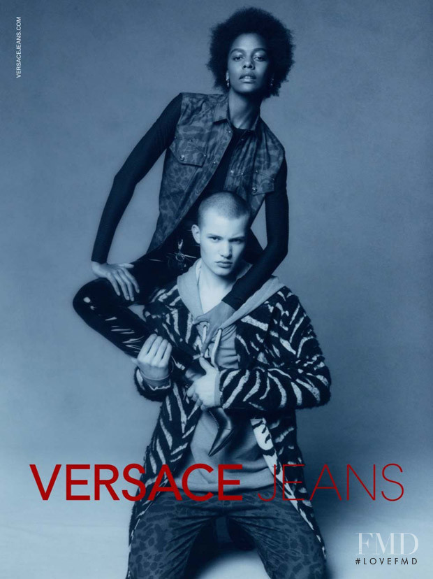 Janusz Kuhlmann featured in  the Versace Jeans Couture advertisement for Autumn/Winter 2018