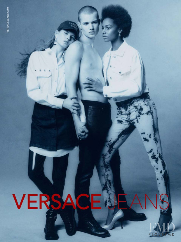 Janusz Kuhlmann featured in  the Versace Jeans Couture advertisement for Autumn/Winter 2018