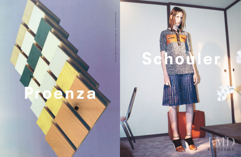 Julia Bergshoeff featured in  the Proenza Schouler advertisement for Spring/Summer 2015