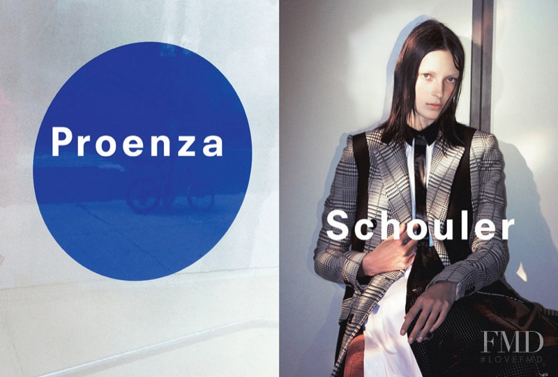 Julia Bergshoeff featured in  the Proenza Schouler advertisement for Spring/Summer 2015