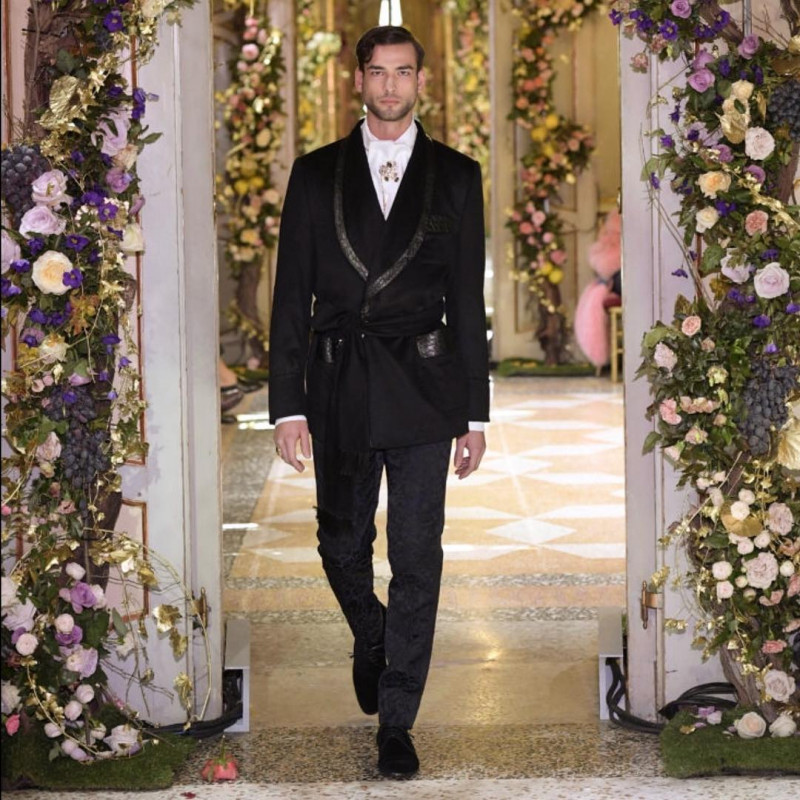 Mattia Barina featured in  the Dolce & Gabbana Alta Moda fashion show for Autumn/Winter 2019