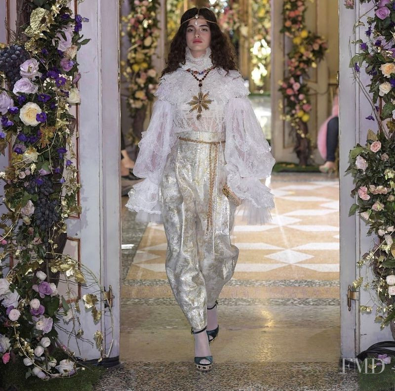 Chiara Scelsi featured in  the Dolce & Gabbana Alta Moda fashion show for Autumn/Winter 2019