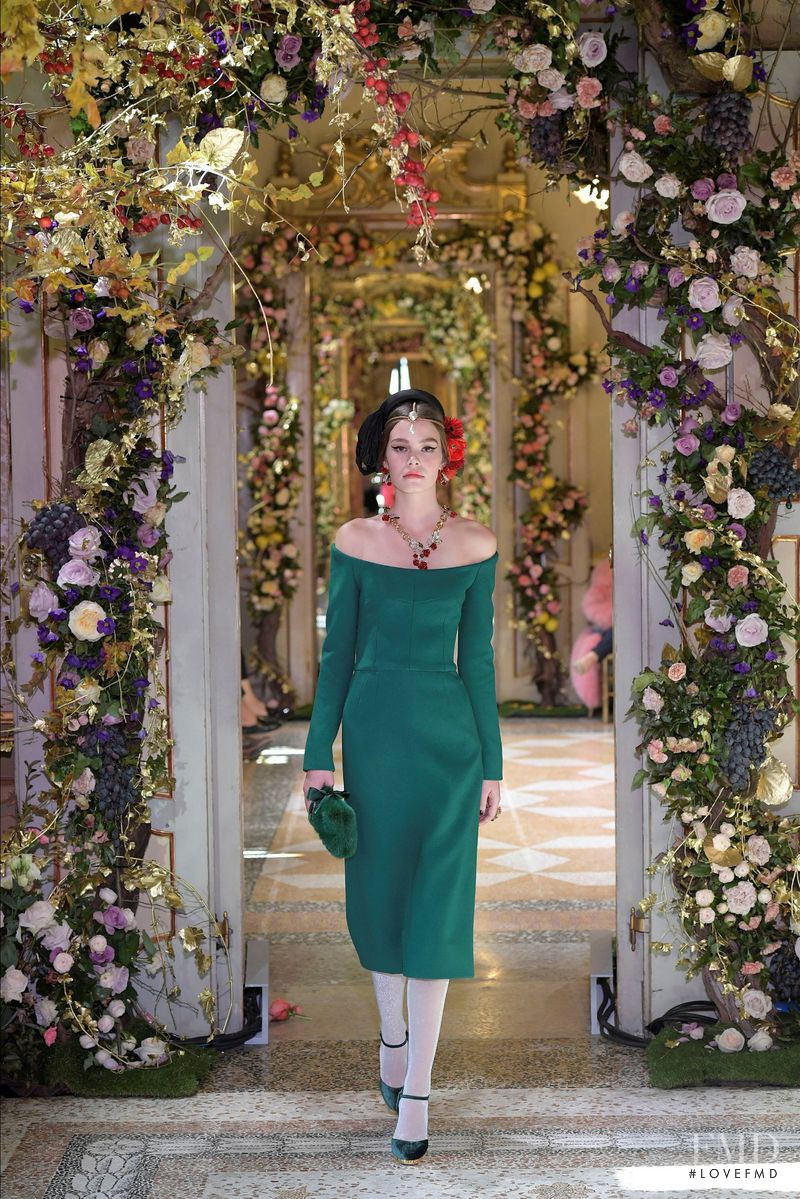 Tessy Schutte featured in  the Dolce & Gabbana Alta Moda fashion show for Autumn/Winter 2019