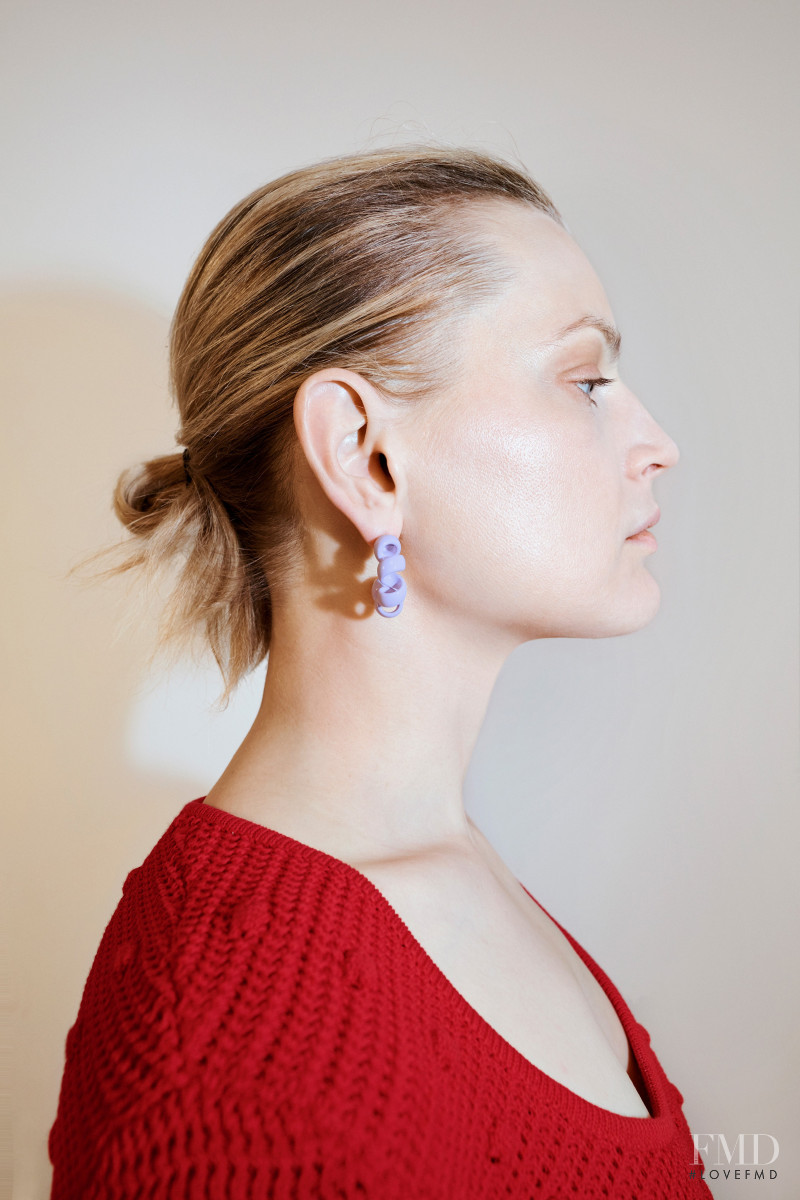 Guinevere van Seenus featured in  the Bottega Veneta lookbook for Resort 2021