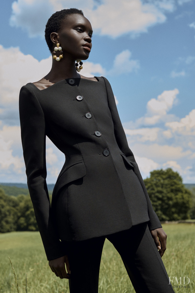 Achenrin Madit featured in  the Carolina Herrera lookbook for Resort 2021