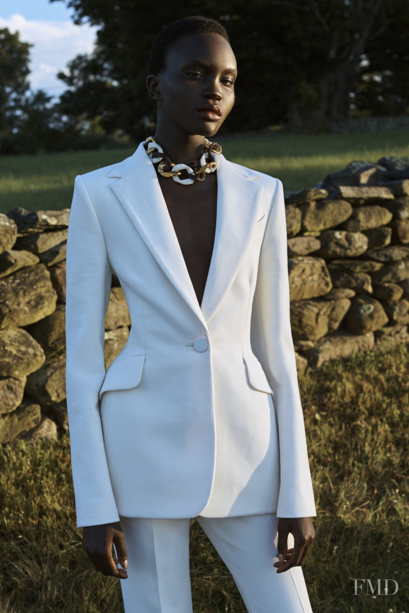 Achenrin Madit featured in  the Carolina Herrera lookbook for Resort 2021