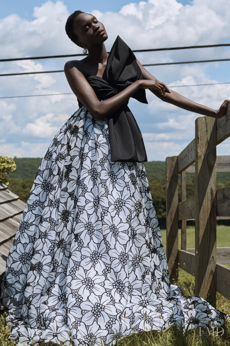 Achenrin Madit featured in  the Carolina Herrera lookbook for Resort 2021