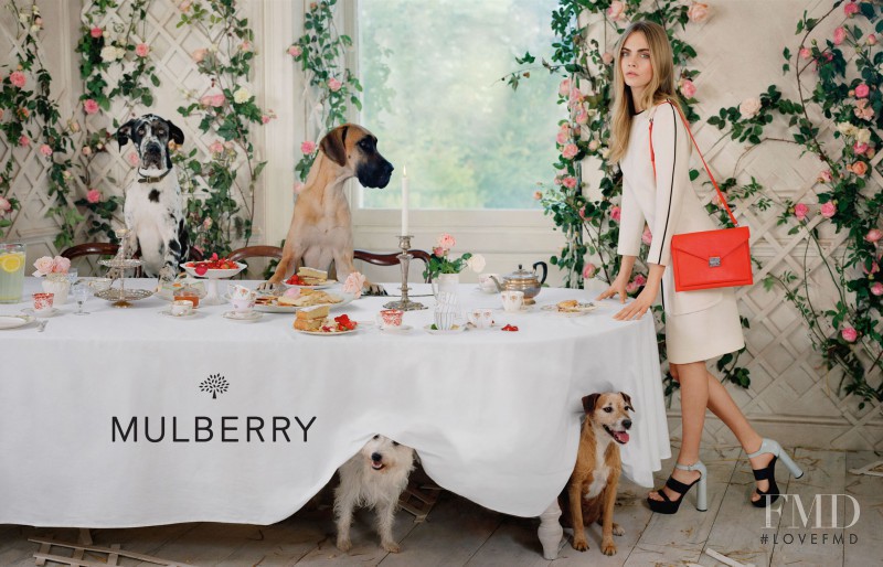 Cara Delevingne featured in  the Mulberry advertisement for Spring/Summer 2014