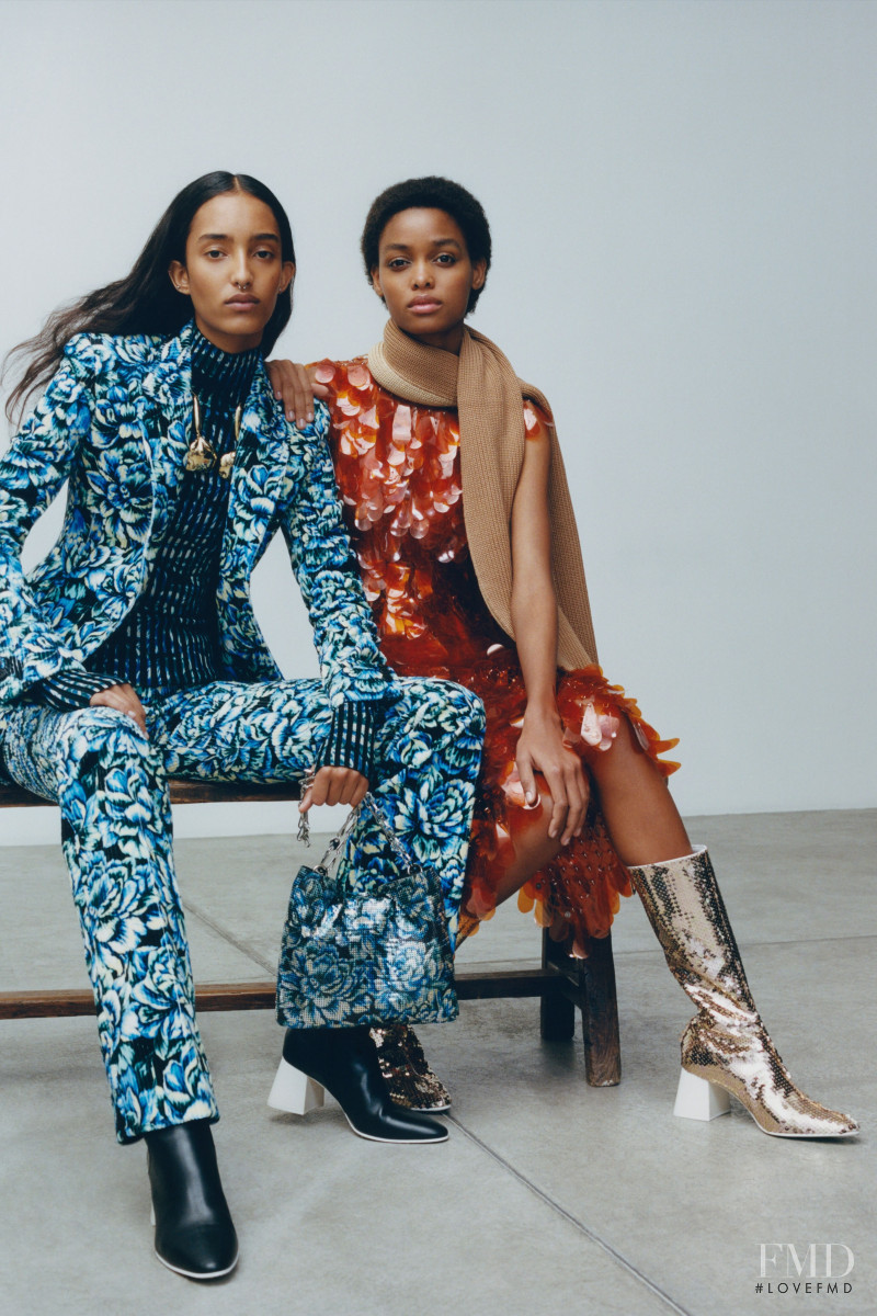 Blesnya Minher featured in  the Paco Rabanne lookbook for Pre-Fall 2020