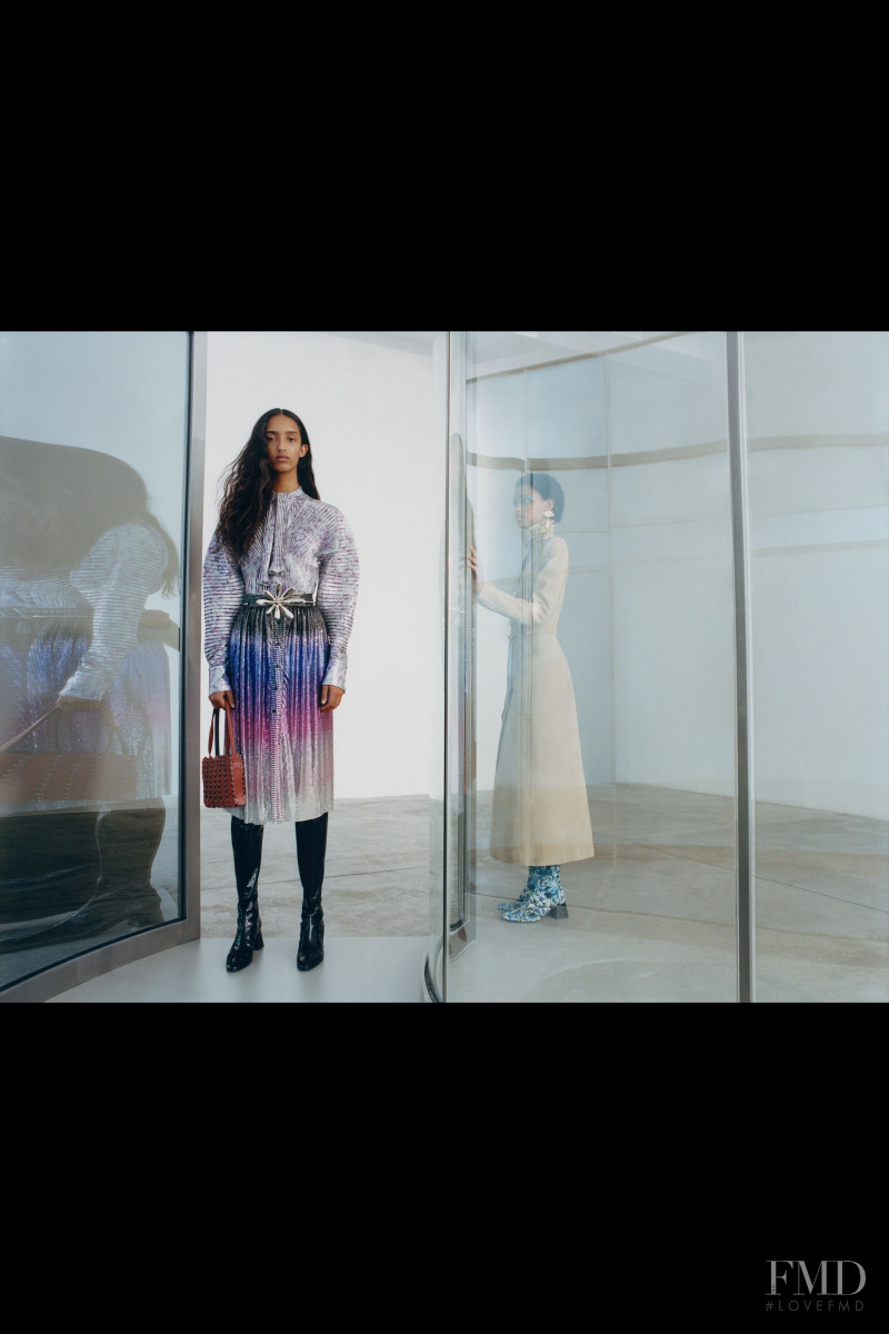 Blesnya Minher featured in  the Paco Rabanne lookbook for Pre-Fall 2020