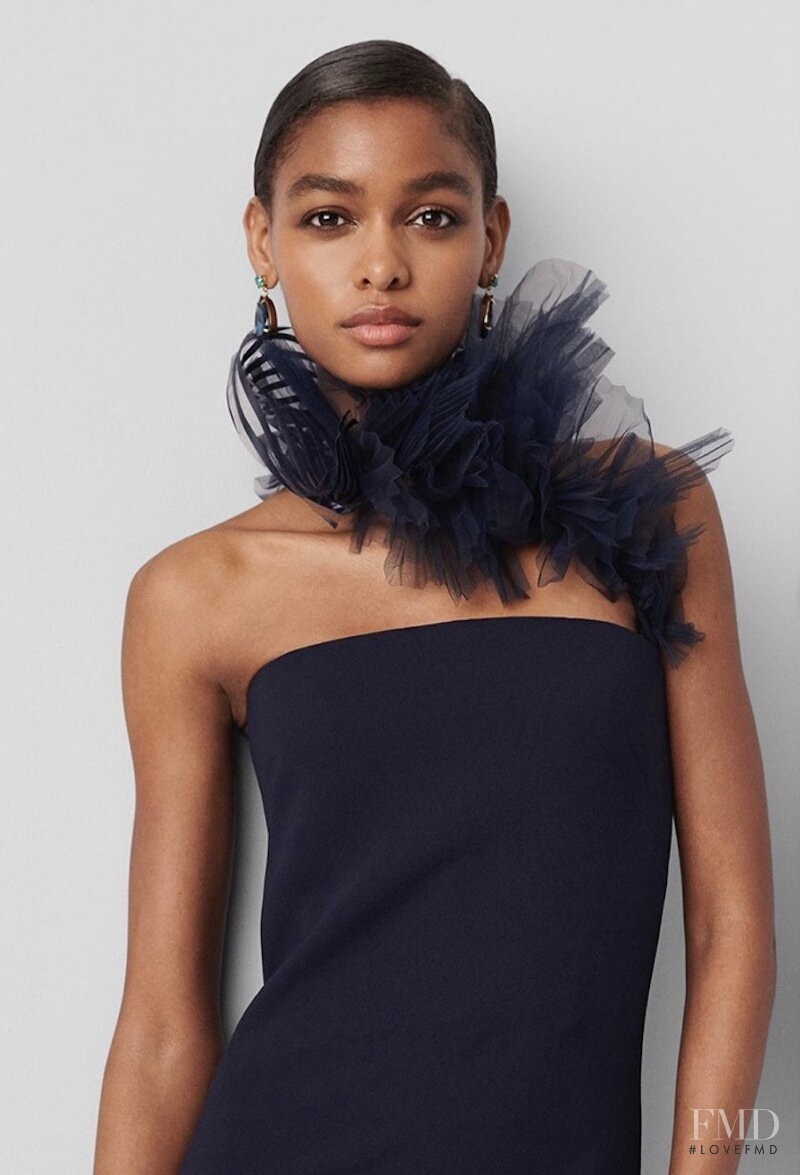 Blesnya Minher featured in  the Ralph Lauren Black Label lookbook for Pre-Spring 2020