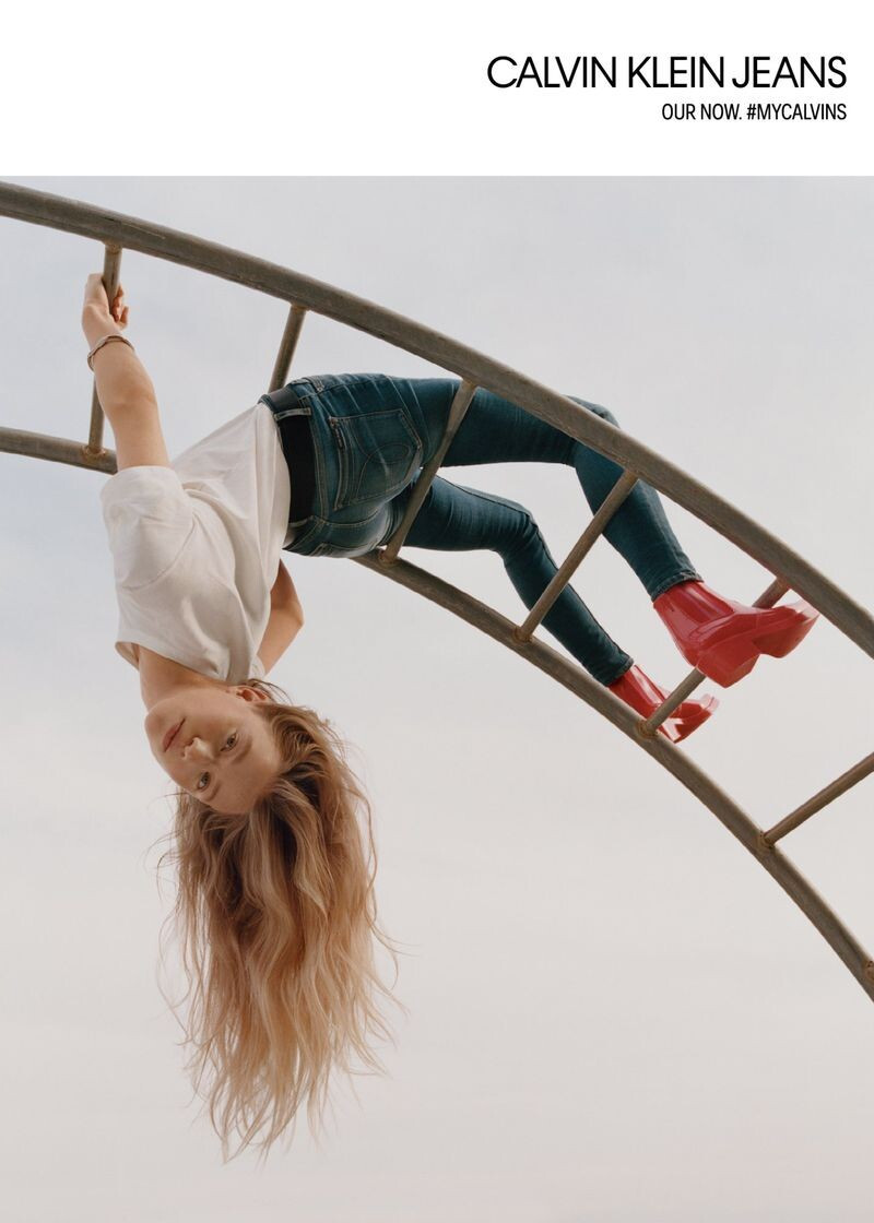 Rebecca Leigh Longendyke featured in  the Calvin Klein Jeans advertisement for Spring/Summer 2019