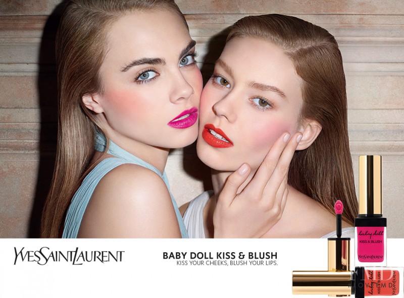Cara Delevingne featured in  the YSL Beauty advertisement for Spring/Summer 2014