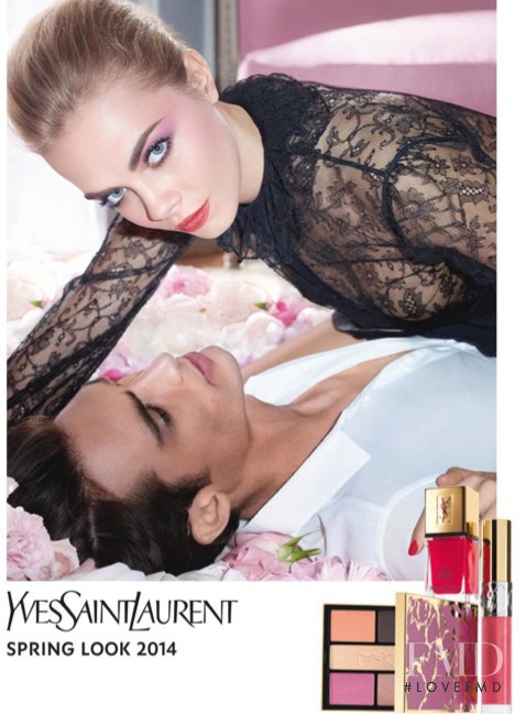 Cara Delevingne featured in  the YSL Beauty advertisement for Spring/Summer 2014