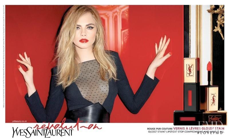 Cara Delevingne featured in  the YSL Beauty advertisement for Spring/Summer 2014