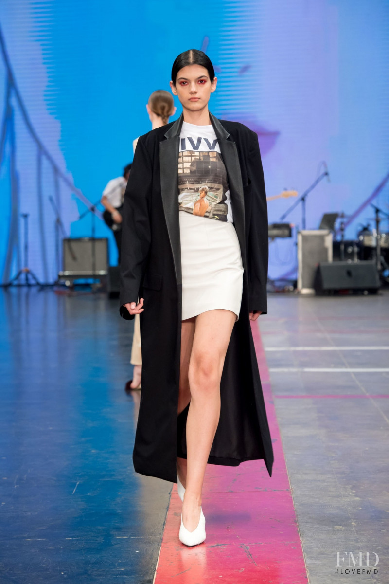 Estefania Sayavedra featured in  the Alexia Ulibarri fashion show for Autumn/Winter 2019