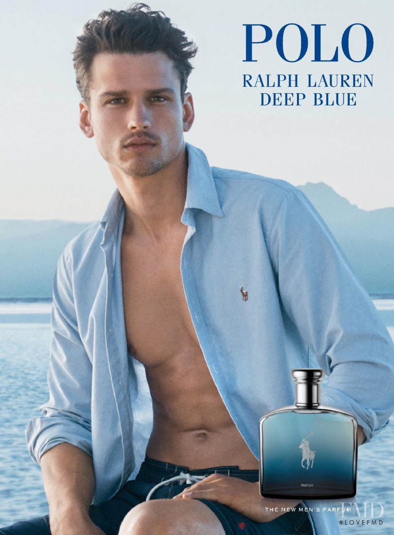 Simon Nessman featured in  the Polo Ralph Lauren Deep Blue Fragrance advertisement for Spring/Summer 2020