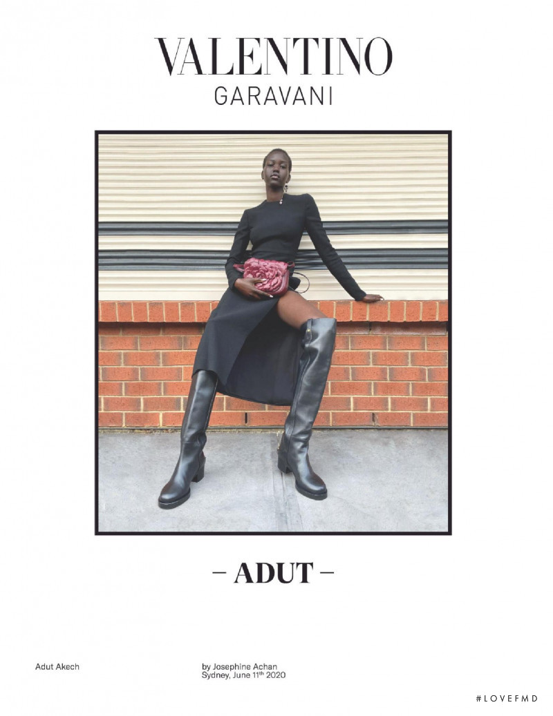 Adut Akech Bior featured in  the Valentino Garavani advertisement for Autumn/Winter 2020
