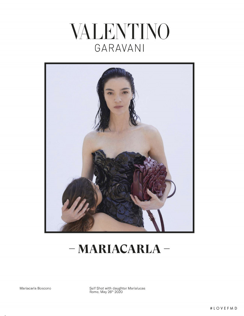 Mariacarla Boscono featured in  the Valentino Garavani advertisement for Autumn/Winter 2020