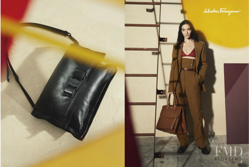 Mariacarla Boscono featured in  the Salvatore Ferragamo advertisement for Autumn/Winter 2020