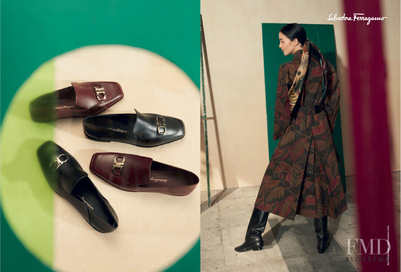 Mariacarla Boscono featured in  the Salvatore Ferragamo advertisement for Autumn/Winter 2020