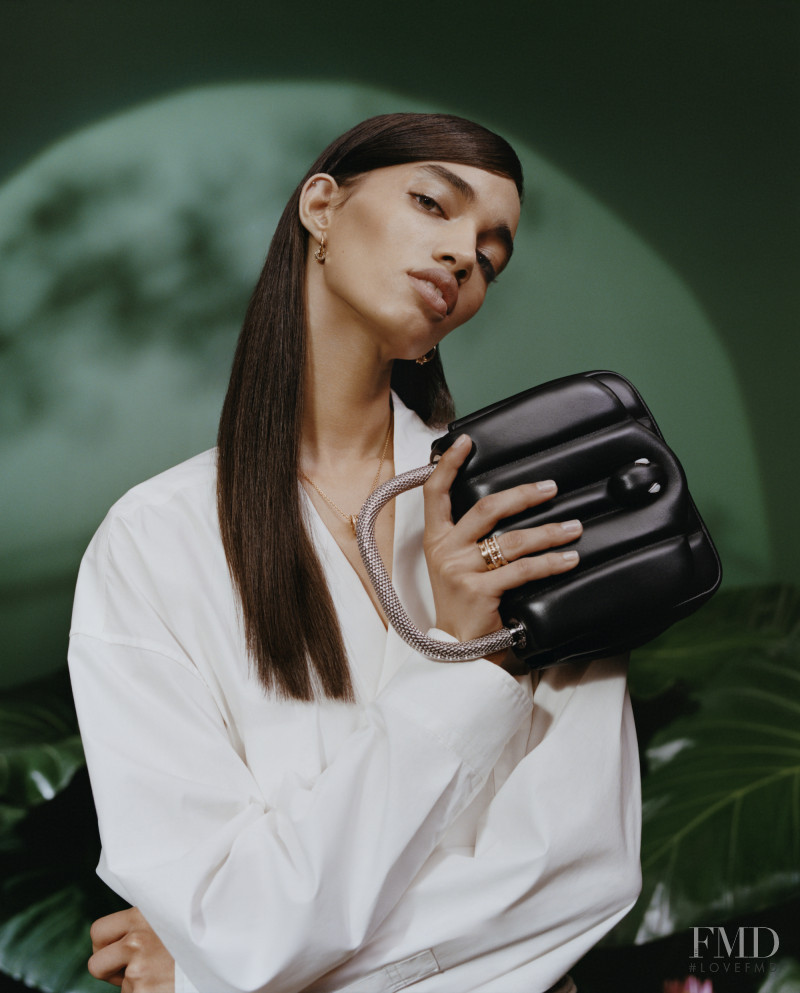 Ellen Rosa featured in  the Bulgari Ambush x Bvlgari Capsule Collection advertisement for Summer 2020