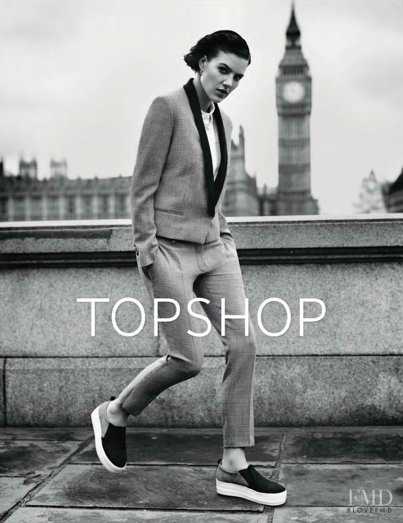 Eliza Cummings featured in  the Topshop advertisement for Spring/Summer 2014