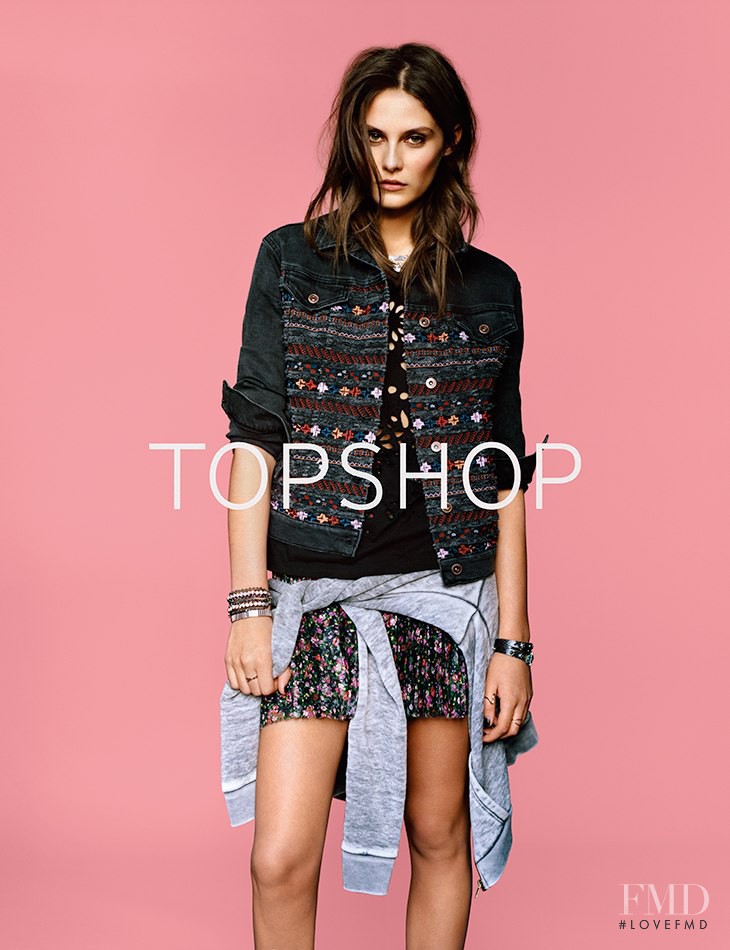 Charlotte Wiggins featured in  the Topshop advertisement for Spring/Summer 2014