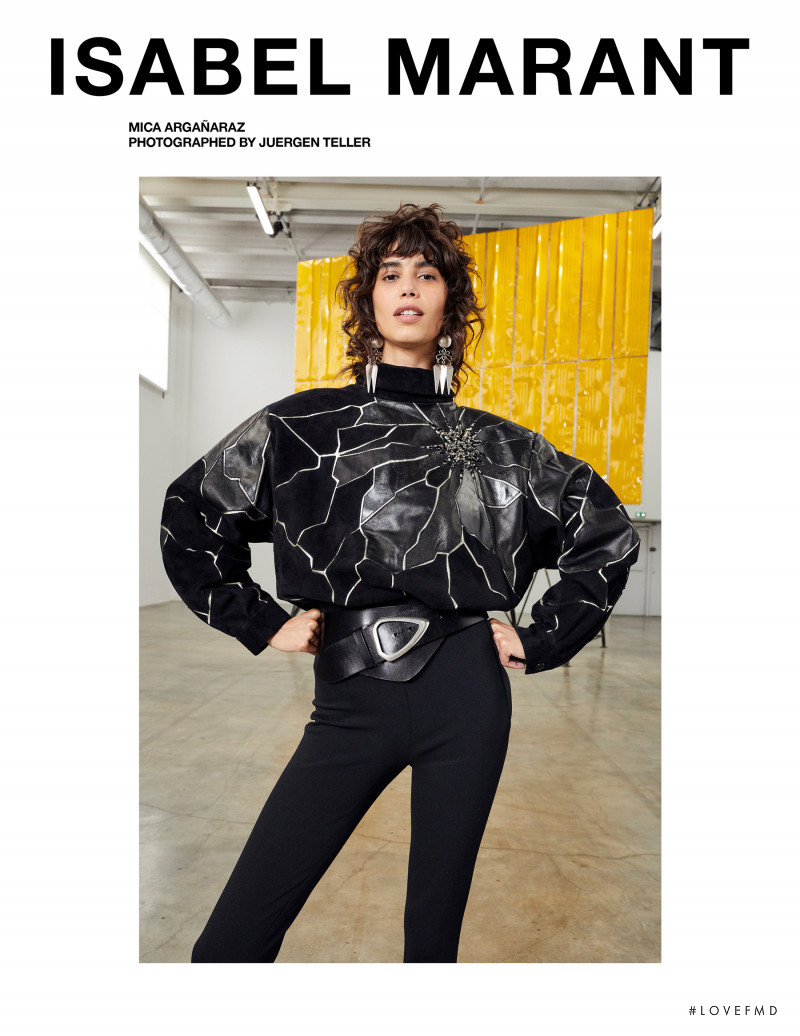 Mica Arganaraz featured in  the Isabel Marant advertisement for Autumn/Winter 2020