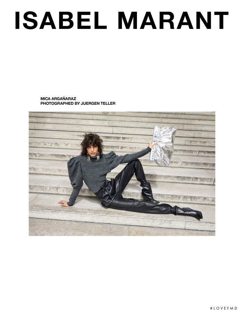 Mica Arganaraz featured in  the Isabel Marant advertisement for Autumn/Winter 2020