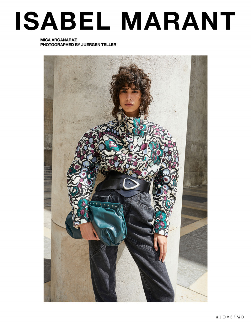 Mica Arganaraz featured in  the Isabel Marant advertisement for Autumn/Winter 2020