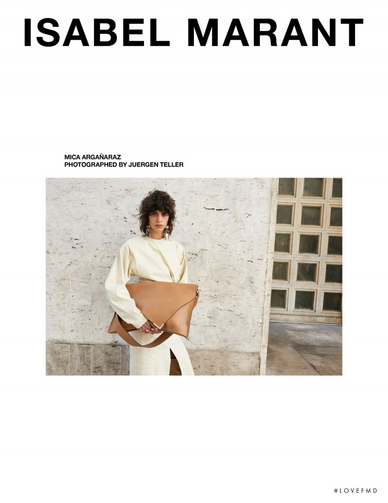 Mica Arganaraz featured in  the Isabel Marant advertisement for Autumn/Winter 2020