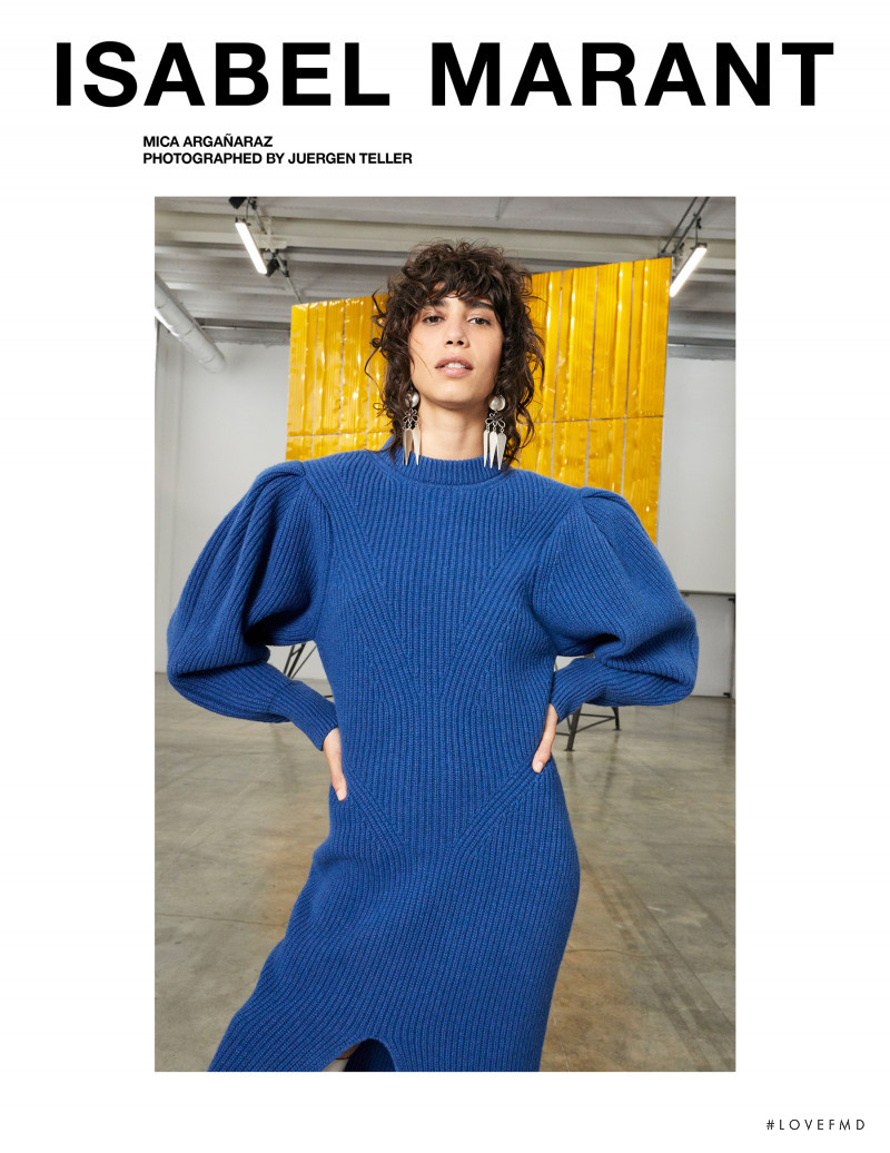 Mica Arganaraz featured in  the Isabel Marant advertisement for Autumn/Winter 2020