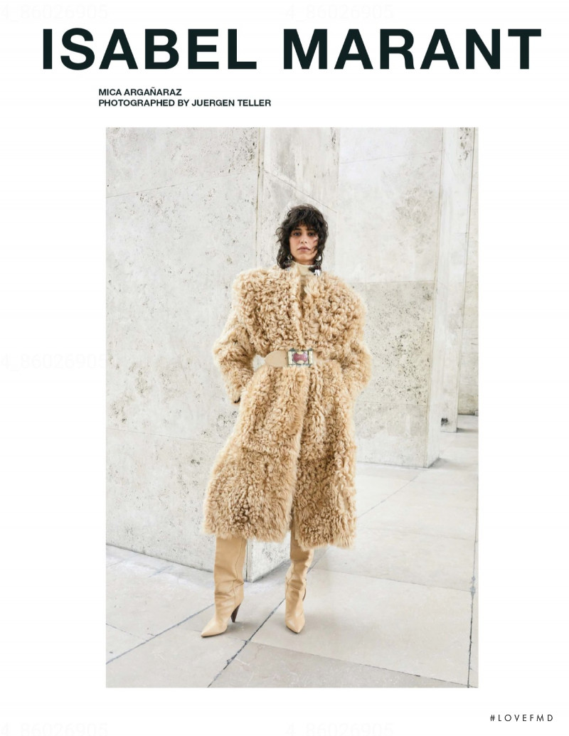 Mica Arganaraz featured in  the Isabel Marant advertisement for Autumn/Winter 2020