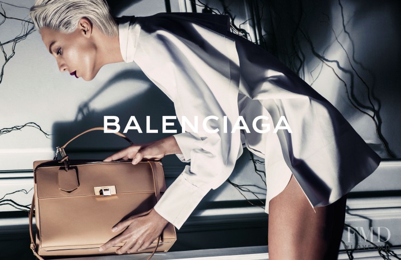 Daria Werbowy featured in  the Balenciaga advertisement for Spring/Summer 2014