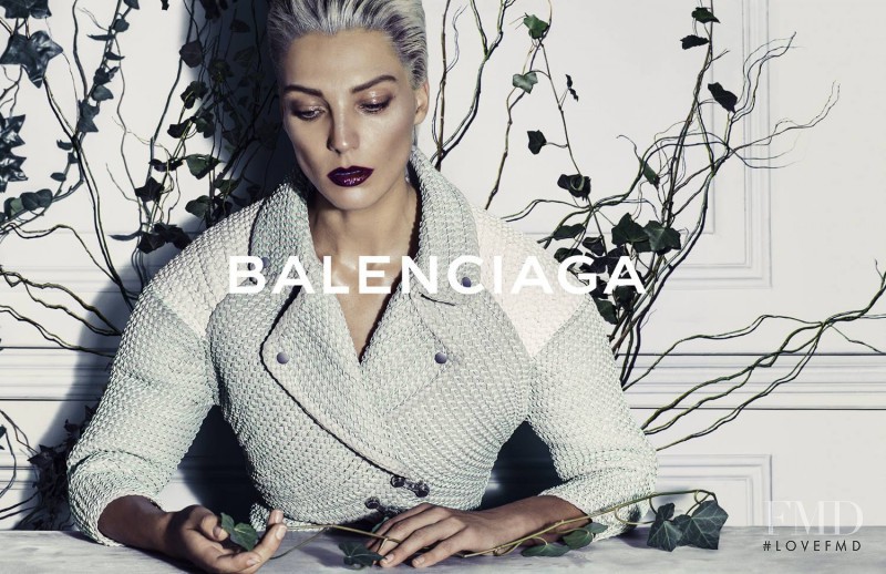 Daria Werbowy featured in  the Balenciaga advertisement for Spring/Summer 2014